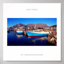 Poster van de Kaapstad Tafelberg Marina Harbour Bo