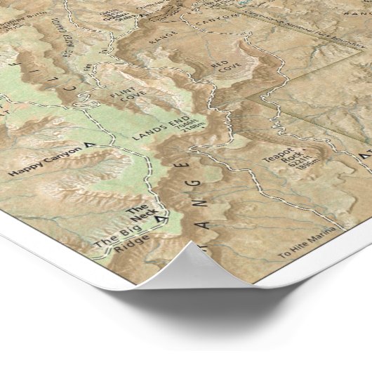 Poster van de kaart Canyonlands (Utah) (Hoek)