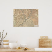 Poster van de kaart Canyonlands (Utah) (Keuken)