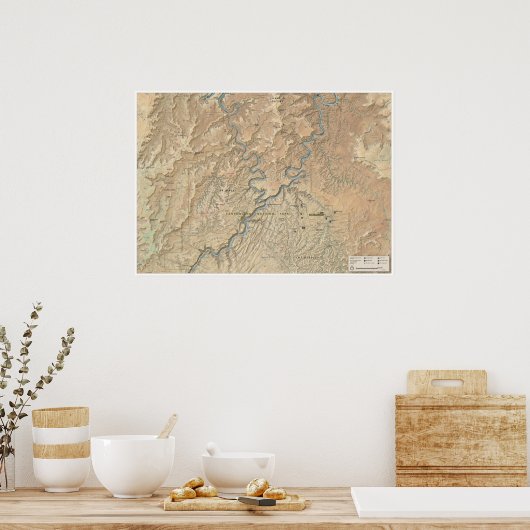 Poster van de kaart Canyonlands (Utah) (Keuken)