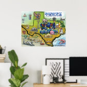 Poster van de Kaart van de TEXAS van het brandnet (Thuiskantoor)