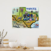 Poster van de Kaart van de TEXAS van het brandnet (Keuken)