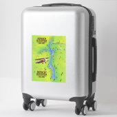 Poster van de kaart van Derwent & Howden Reservoir Sticker (Koffer)