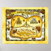 Poster van de Kaart van Engeland Halloween (Voorkant)