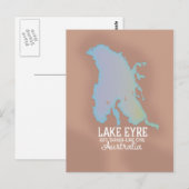 Poster van de kaart van het meer Eyre Australia (Voorkant / Achterkant)