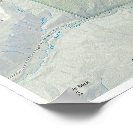 Poster van de kaart van het meer van de kerker (Hoek)