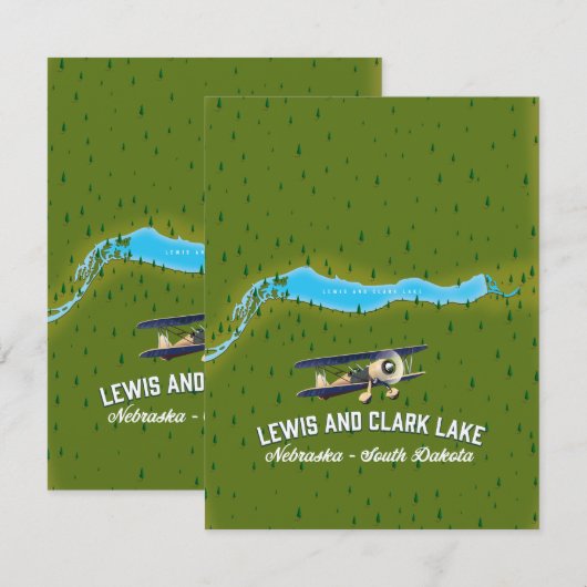 poster van de kaart van het meer van lewis en clar (Voorkant / Achterkant)
