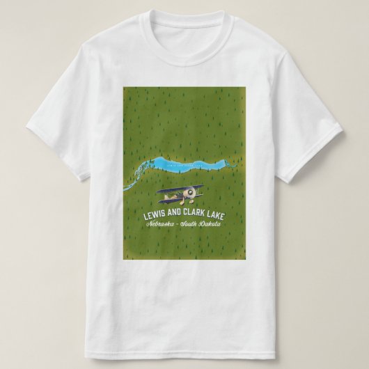 poster van de kaart van het meer van lewis en clar t-shirt (Design voorkant)