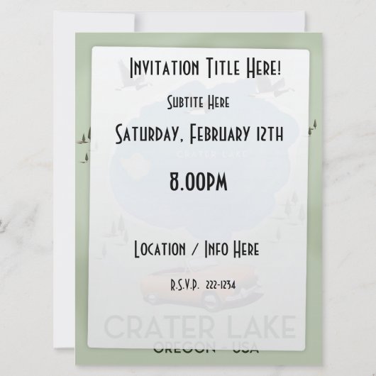 Poster van de kaart van het oregonmeer (Achterkant)