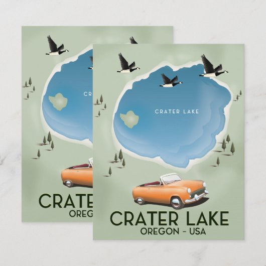 Poster van de kaart van het oregonmeer (Voorkant / Achterkant)