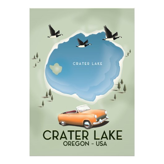 Poster van de kaart van het oregonmeer (Voorkant)