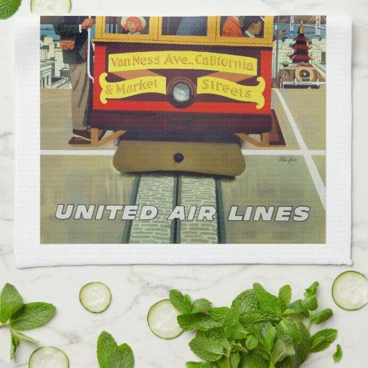 poster van de  kabelmaatschappij San Francisco, Theedoek (Gevouwen)