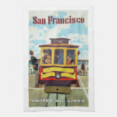 poster van de  kabelmaatschappij San Francisco, Theedoek (Verticaal)