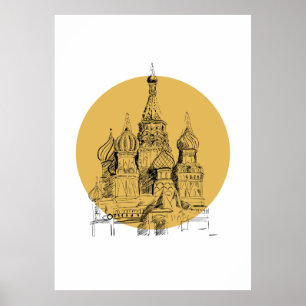 Poster van de kathedraal in Moskou