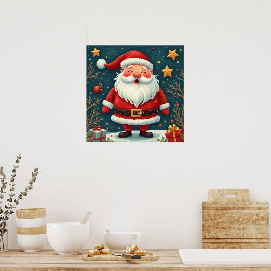 poster van de kerstman (Keuken)