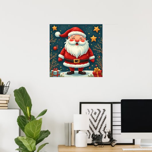 poster van de kerstman (Thuiskantoor)