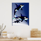 Poster van de Killer Whale Family (Keuken)