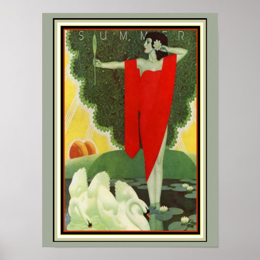 Poster van de Kunst Deco "Summer" 12 x 16 (Voorkant)
