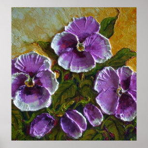 Poster van de Kunst Paarse Pansies van Parijs het