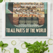 Poster van de kustzeelui, luxeschip  theedoek (Gevouwen)