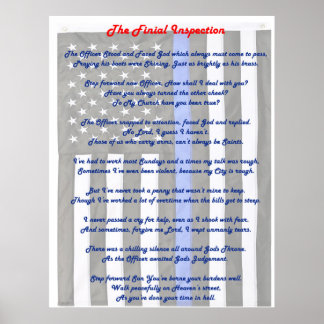 Poster van de laatste inspectie van de politie