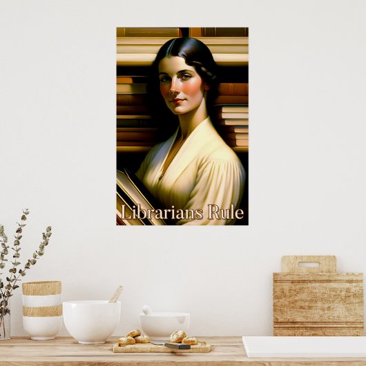Poster van de Libraries Rule (Keuken)