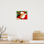 Poster van de lijst met prachtige Santa Claus-cont (Keuken)