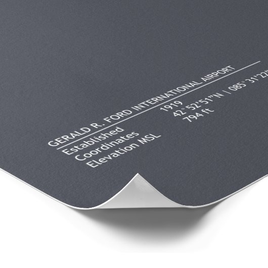 Poster van de luchthaven Grand Rapids (GRR): Geral (Hoek)