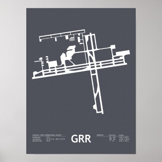 Poster van de luchthaven Grand Rapids (GRR): Geral (Voorkant)