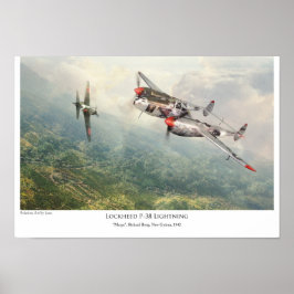 poster van de luchtvaartkunst "Lockheed P-38 Light