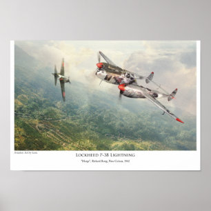 poster van de luchtvaartkunst "Lockheed P-38 Light