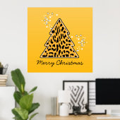 Poster van de luipaard cheetah-kerstboom (Thuiskantoor)