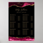 Poster van de Magenta Red Gold Agate-prijslijst (Voorkant)