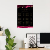 Poster van de Magenta Red Gold Agate-prijslijst (Thuiskantoor)