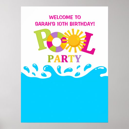 Poster van de Meisjesdag in de waterspool (Voorkant)