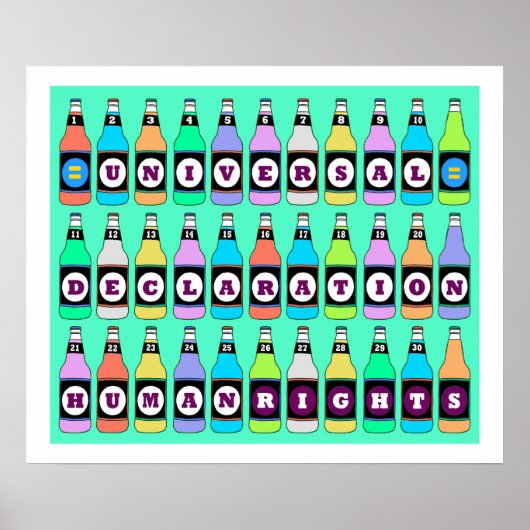 POSTER VAN DE MENSENRECHTEN - 30 VLAKKERS VAN DE U (Voorkant)