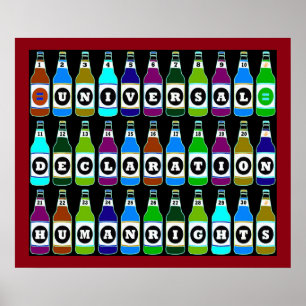 POSTER VAN DE MENSENRECHTEN - 30 VLAKKERS VAN DE U