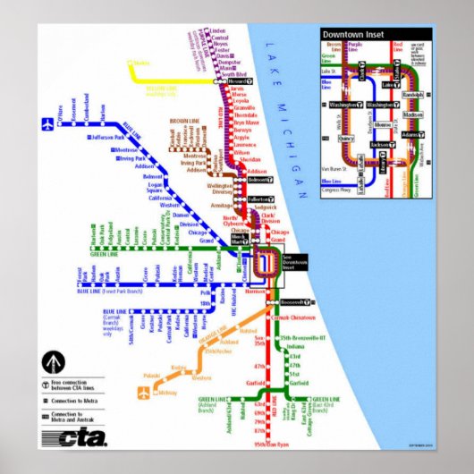 Poster van de metro van Chicago (Voorkant)