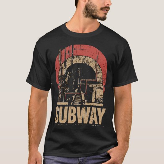 POSTER van de METRO-verkeerstunnel | retro T-shirt (Voorkant)