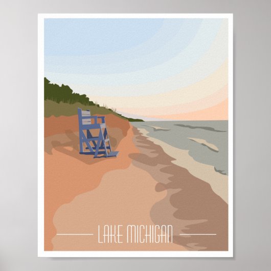 Poster van de Michigan Shoreline-meer, 8 x 10 inch (Voorkant)