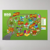 Poster van de monster "Zoo Map" van Roly-Poly (12" (Voorkant)