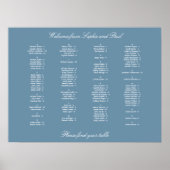 Poster van de mosterd Blue Alfabetical Seat Chart (Voorkant)