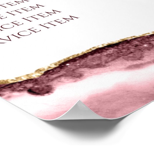 Poster van de mosterd Roos Agate Price List (Hoek)