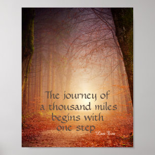 poster van de motivatie natuur citeert de reis