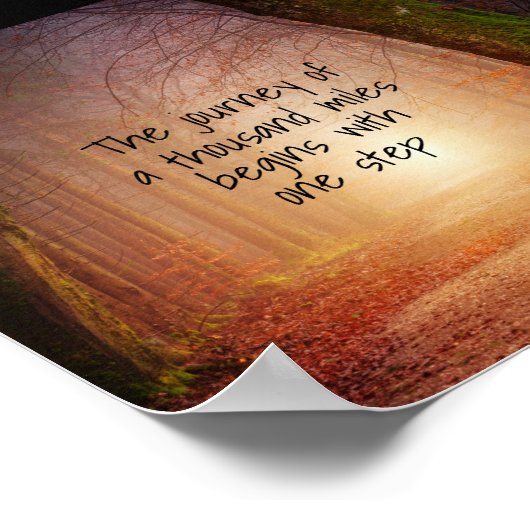 poster van de motivatie natuur citeert de reis (Hoek)