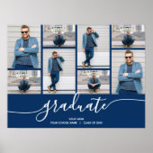 Poster van de Multi Photo Navy Blue Graduation Par (Voorkant)