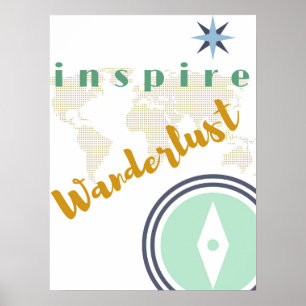Poster van de muur - Inspire Wanderlust - Wall Art