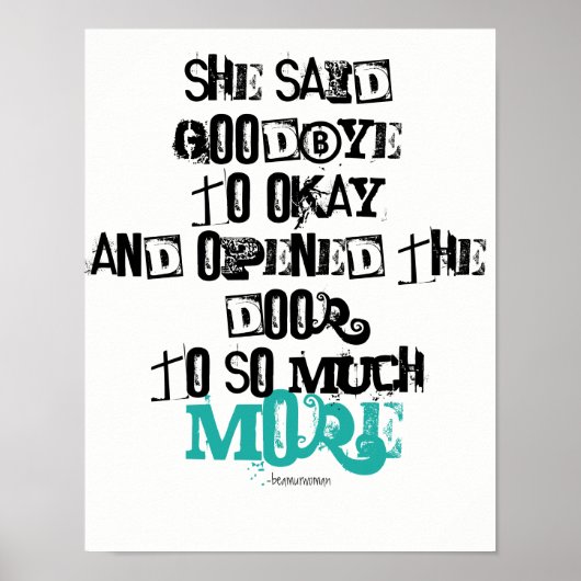 Poster van de muur Ze zei vaarwel tegen Oke Inspir (Voorkant)