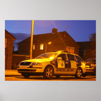 poster van de nacht op politieauto