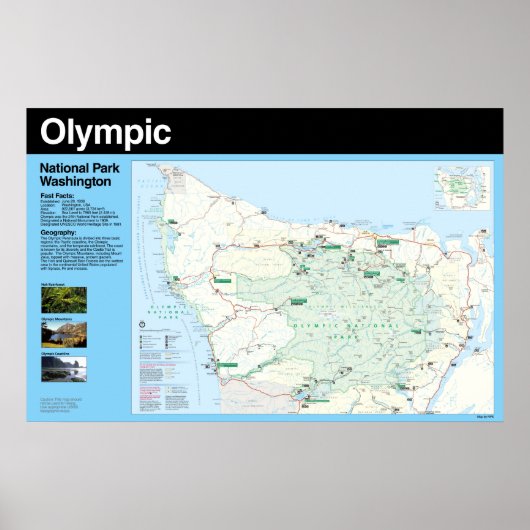Poster van de nationale olympische parkkaart (Voorkant)